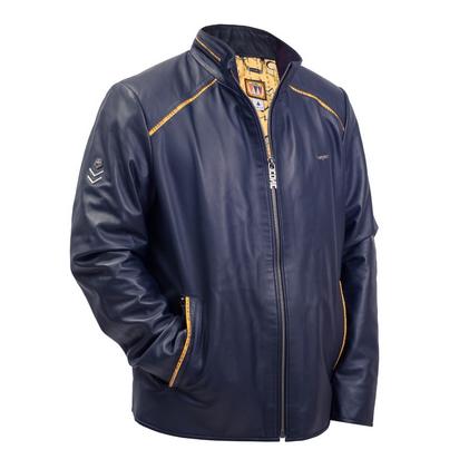 Кожаная куртка iconic dark blue арт AD-194